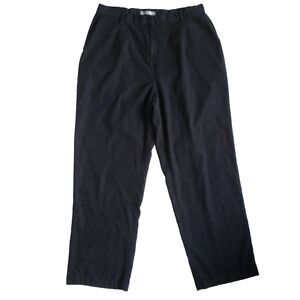 ELCC Black Pants Size L Linen Blend Stretch Elastic Waist Pleated Minimalist